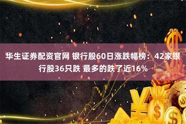 华生证券配资官网 银行股60日涨跌幅榜：42家银行股36只跌 最多的跌了近16%