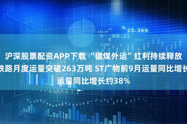 沪深股票配资APP下载 “疆煤外运”红利持续释放:红淖铁路月度运量突破263万吨 ST广物前9月运量同比增长约38%