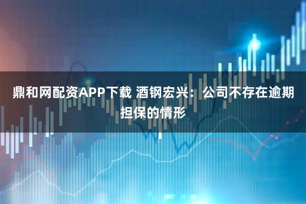 鼎和网配资APP下载 酒钢宏兴：公司不存在逾期担保的情形